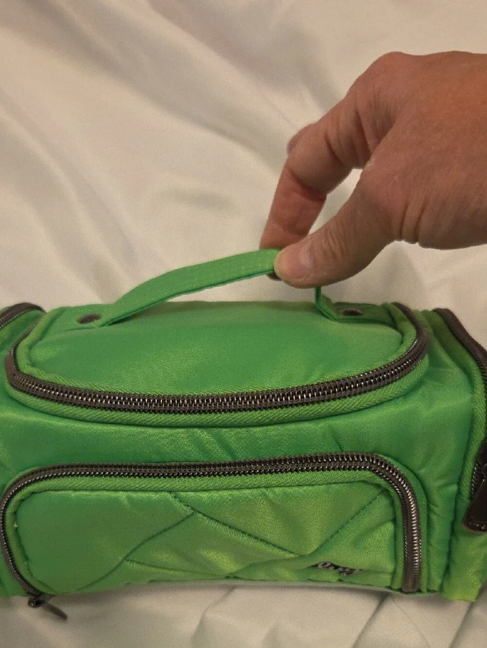 lug Quilted Lime Green Cosmetic Case